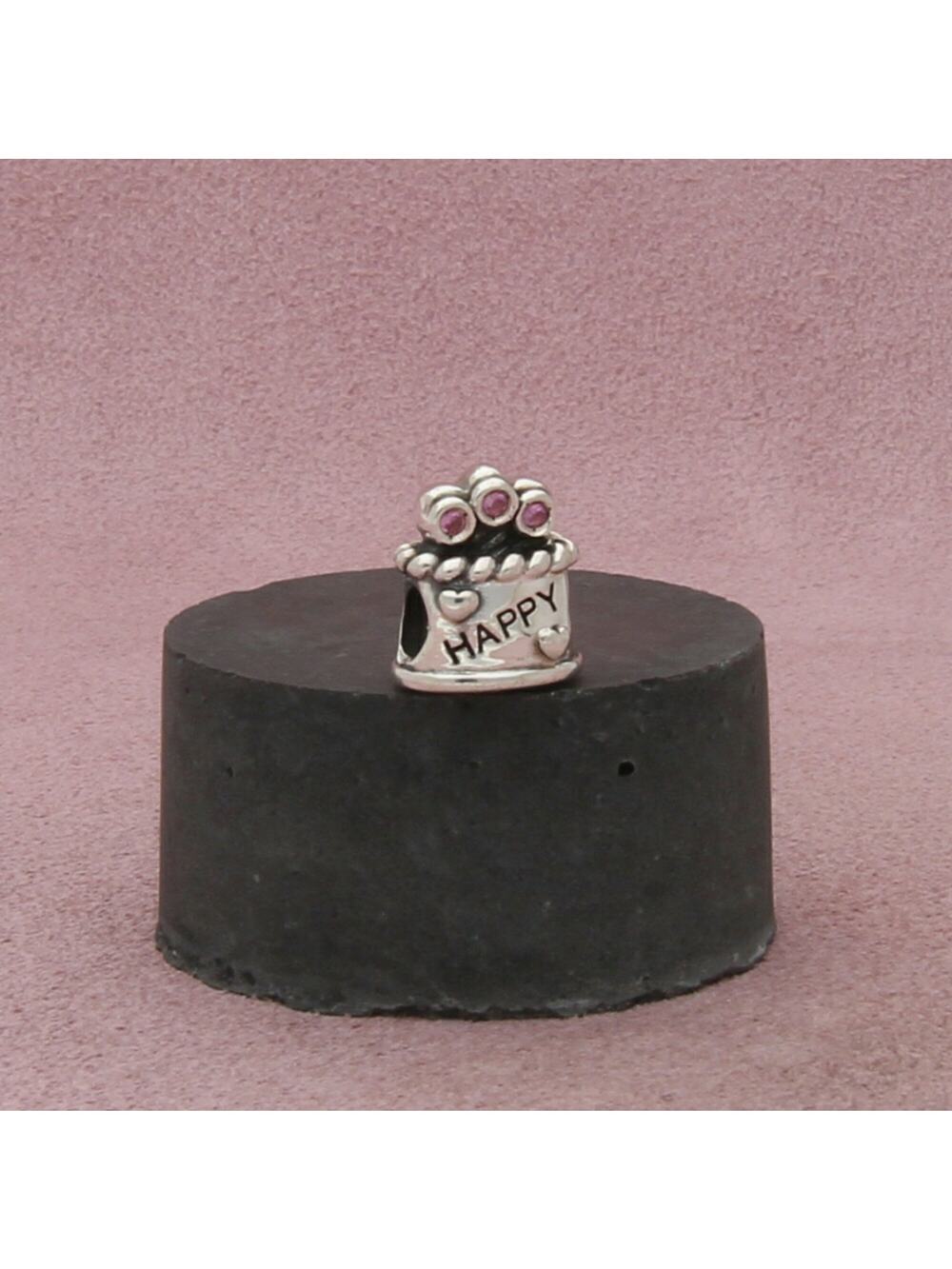 chamilia sterling silver pink cz happy birthday cake bead charm pendant